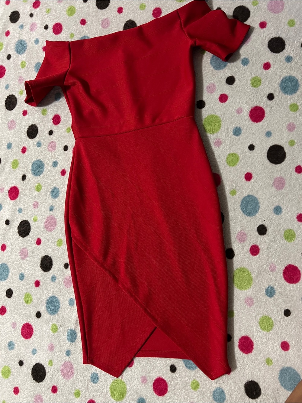 Women’s Red Off-Shoulder Sheath Dress